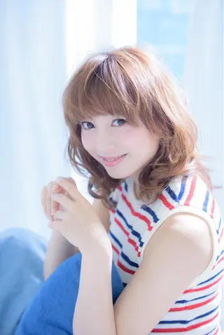 ミディアム カラー パーマ 畠山 雄大のヘアスタイル