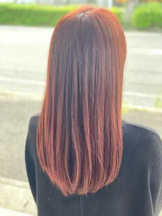 セミロング カラー 尾崎 優也のヘアスタイル