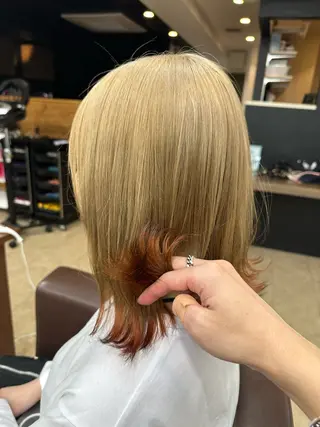 ミディアム カラー LOVERICHE所属・ハイトーン/デザイン /パーマ/本田誠人のヘアスタイル