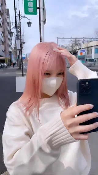 セミロング カラー ヘアアレンジ MONIQA所属・🐲RYUKI メンズブリーチのヘアスタイル