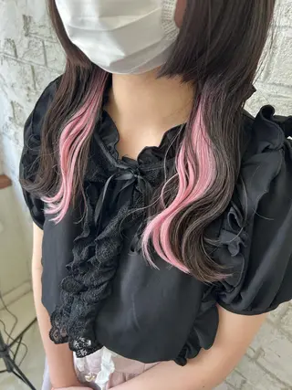 セミロング エクステ＆艶カラー 🎀YURINA🎀のヘアスタイル