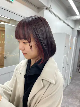 ミディアム カラー ボブカットモデル 🧃Shionのヘアスタイル