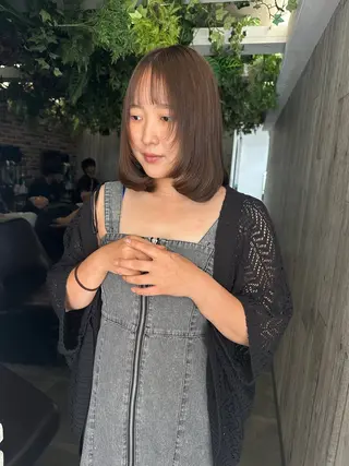 ミディアム 艶カラー/フェイス レイヤー/たむのヘアスタイル