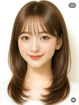 ミディアム hair&make EARTH新都心店所属・宮城 呂羽のヘアスタイル