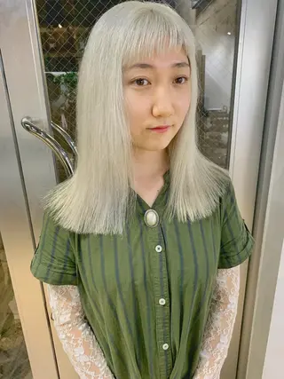 ミディアム ハイトーンNo.1✨ パーマ✨イマイタツヤのヘアスタイル