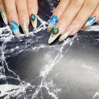 セミロング ネイル クロキ 。のネイルデザイン