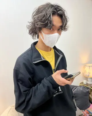 ミディアム カラー パーマ ヘアアレンジ メンズ 【池袋/スパイキー ショート】ⓝⓘⓜⓤのヘアスタイル