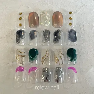 ネイル anyora nail salon所属・大人ワンホン キラキラ／Ayanoのネイルデザイン