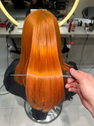 ロング カラー ブリなしWカラー✨️ 髪質改善【タケル】のヘアスタイル