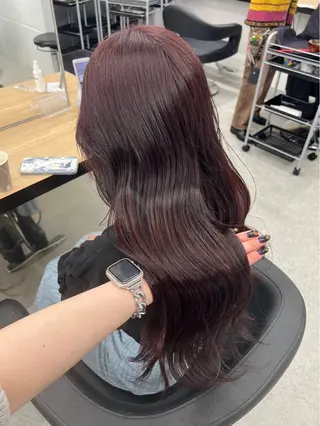 セミロング カラー NAMI🤎ブラウン &ミルクティー🤍のヘアスタイル