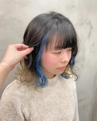 ミディアム カラー ヘアアレンジ 【ピンク/韓国ヘア/ ヘアセット】亜海のヘアスタイル