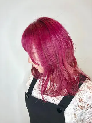 セミロング 美髪改善×シールエク ステ/ヨシモトカンジのヘアスタイル