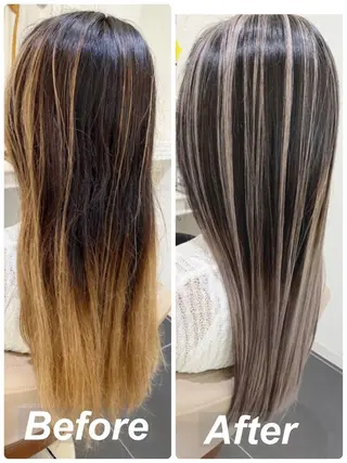 ロング カラー 山崎俊輔/髪質改善 /バレイヤージュのヘアスタイル