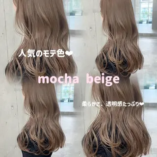 カラー セミロング ♡韓国ヘア♡ ブリーチ✨ハイトーンのヘアスタイル