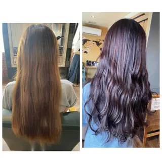 ロング カラー ハイライト/インナー /ブリーチ/レイヤーのヘアスタイル