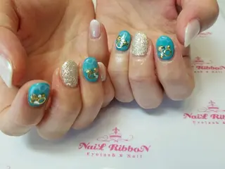 ネイル ネイルリボン 受付スタッフのネイルデザイン