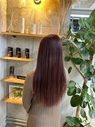 セミロング カラー ハイトーンカラ ー/小川のヘアスタイル