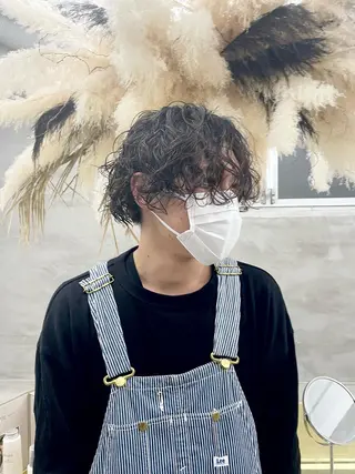 ショート パーマ ヘアアレンジ メンズ ハイトーン/レイヤー 🌸さくらのヘアスタイル