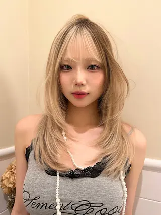 ロング カラー belle 表参道 terrace所属・抜きっぱなしブロンド /ハイトーン/カナタのヘアスタイル