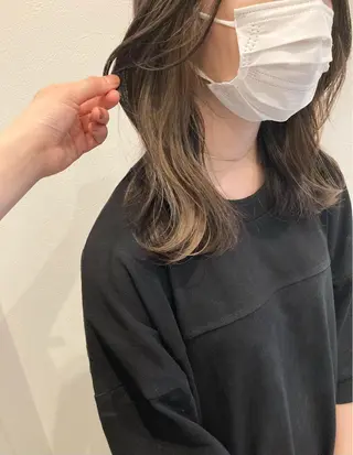 ミディアム ✨色持ちの良い艶 カラー✨蟹江真世のヘアスタイル