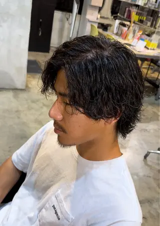 ミディアム パーマ メンズ 🔥メンズ圧倒的人気 ROOOMEN松田隆のヘアスタイル