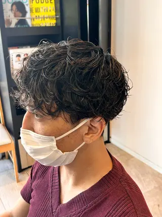 ショート パーマ メンズ EARTH大宮宮原店所属・ri kuのヘアスタイル
