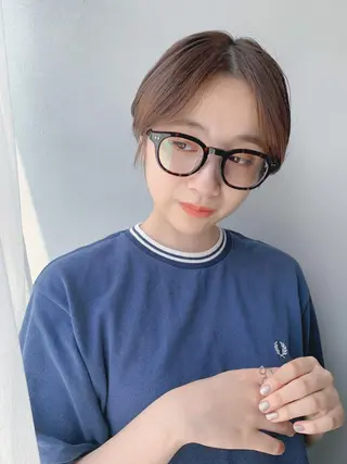 ショート カラー ボブパーマコテ巻き風 パーマNo1深江秀平のヘアスタイル