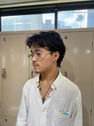 パーマ メンズ 高明度ハイトーン× ショート/莉音🧤のヘアスタイル