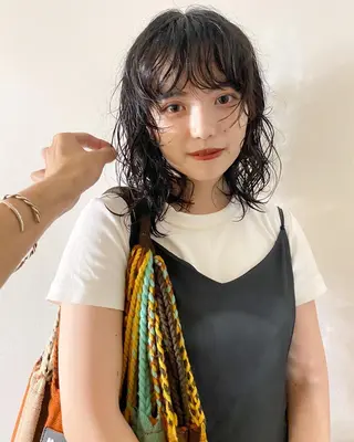 ミディアム パーマ レイヤー/パーマ /ウルフ/nabeのヘアスタイル