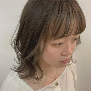 ミディアム カラー 萌花　moeka /韓国/レイヤーのヘアスタイル