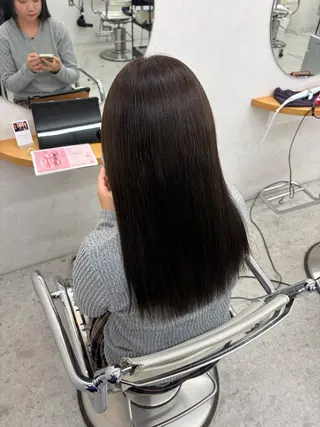 セミロング リン🔔ボブ cut ベージュカラー🤎のヘアスタイル