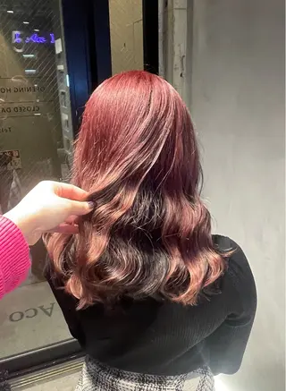 カラー 暖色/ハイトーン/ カラー/HBLのヘアスタイル