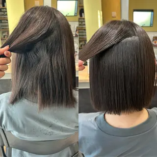 ショート パーマ hub hair レイヤー/透明感のヘアスタイル