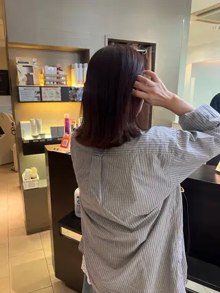 ミディアム カラー 田中 月菜のヘアスタイル
