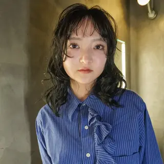 ミディアム カラー ニュアンスデザイン/ SHOUTOのヘアスタイル