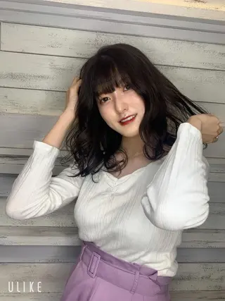 セミロング メンズバレイヤージュ 斉藤春のヘアスタイル