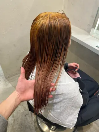 セミロング 名古屋/落ちる黒 黒染め落としのヘアスタイル