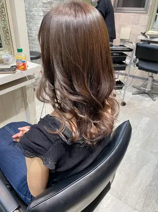 セミロング カラー 🤍韓国風ヘア 柴田真帆🤍のヘアスタイル