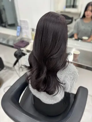 ロング カラー 韓国風暗髪ヘア🤍 🫧MIREIのヘアスタイル
