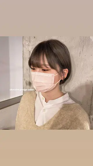 ショート カラー パーマ ヘアアレンジ メンズ キッズ ネイル マツエク・マツパ アイブロウ 透明感カラー・レイヤ ー🎀amika🎀のヘアスタイル