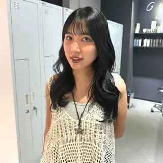 セミロング 大阪／カラーモデル/ ハイトーン/みゅうのヘアスタイル