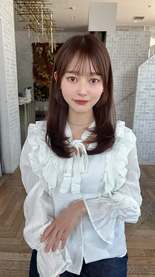 ミディアム 撮影カットモデル募集 前髪、顔周り/徳永のヘアスタイル