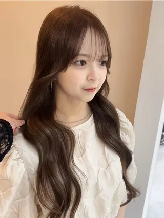 ロング 韓国ヘア/艶髪ロング グレージュ/kanaのヘアスタイル