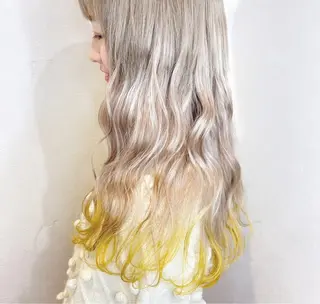 ロング カラー 透明感ハイトーン特化 /ケアブリーチ/莉駒のヘアスタイル