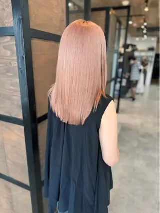 セミロング 髪質改善/ ブリーチ/中尾のヘアスタイル