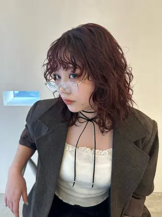 セミロング カラー ヘアアレンジ cipre あゆみのヘアスタイル