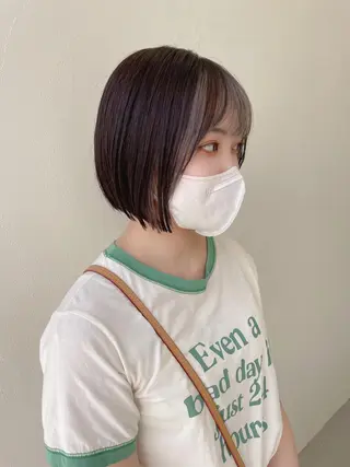 ミディアム カラー ムラ修正ブリーチ 山田眞之介のヘアスタイル