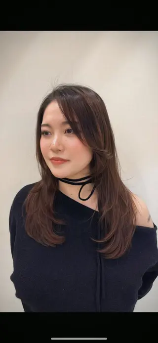 ロング 透け感カラー 顔周り/neneのヘアスタイル