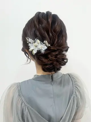 セミロング ヘアアレンジ ヘアセットサロン /上坪愛美のヘアスタイル