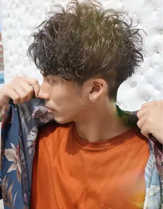 ショート パーマ メンズ 骨格整形カット/ ショート✂️堀夢哉のヘアスタイル